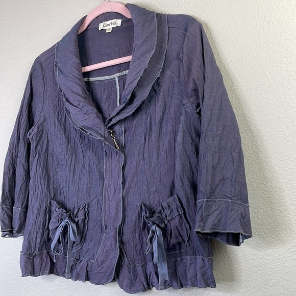 LanVie Multichrome zip up blouse/blazer size S - Picture 4 of 11